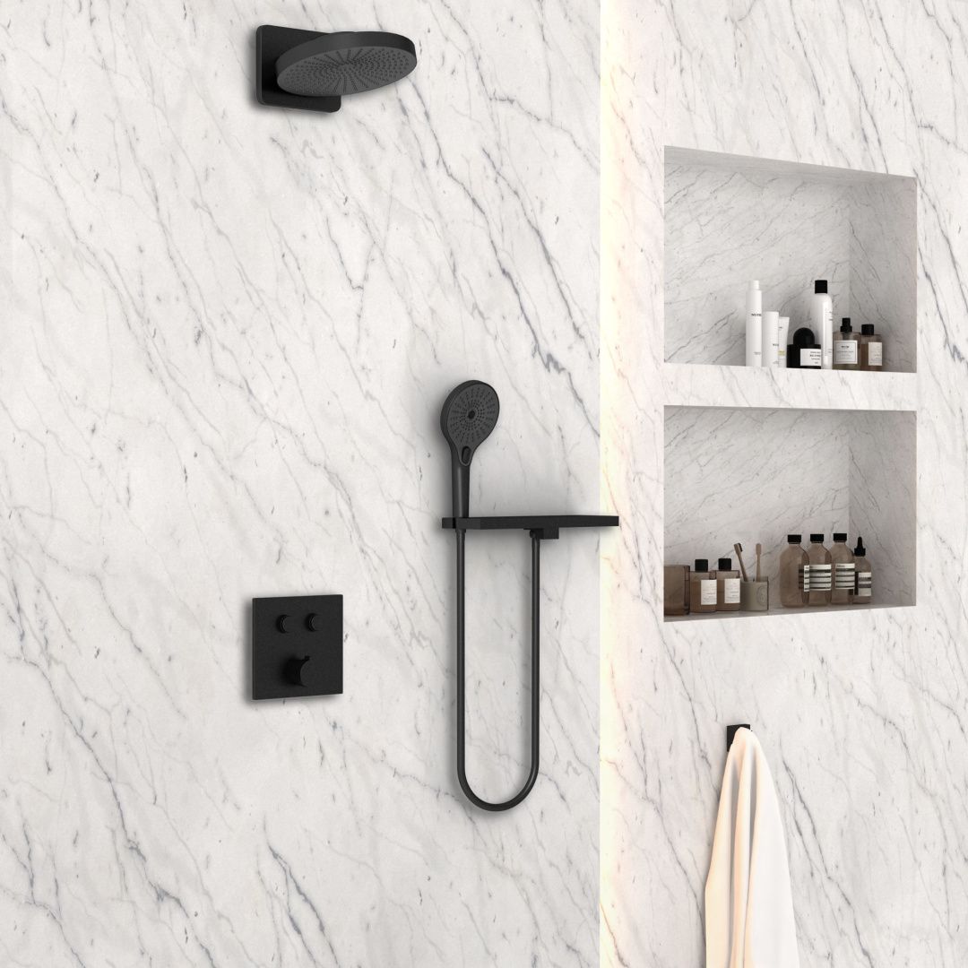 Приобрести vincea встраиваемая душевая система , черная матовая vsfw-4i211rmb