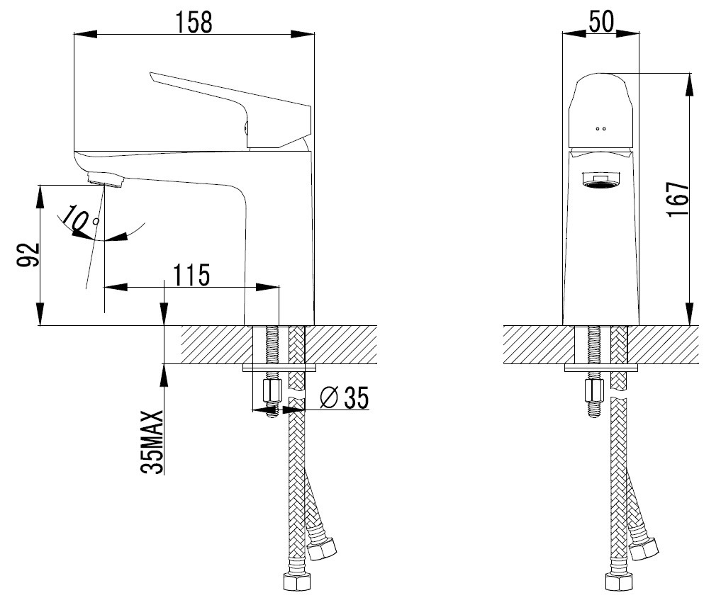 Приобрести смеситель для раковины azario campo, 167 мм, хром хром az-kx168275c