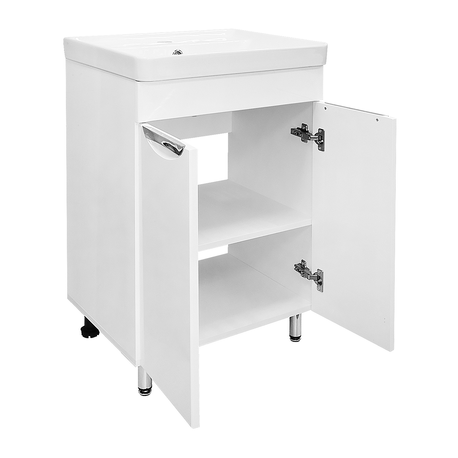 Приобрести loranto тумба напольная с раковиной стиль- 50н 51х42,5 см, белый гланцевый (cs00091223)