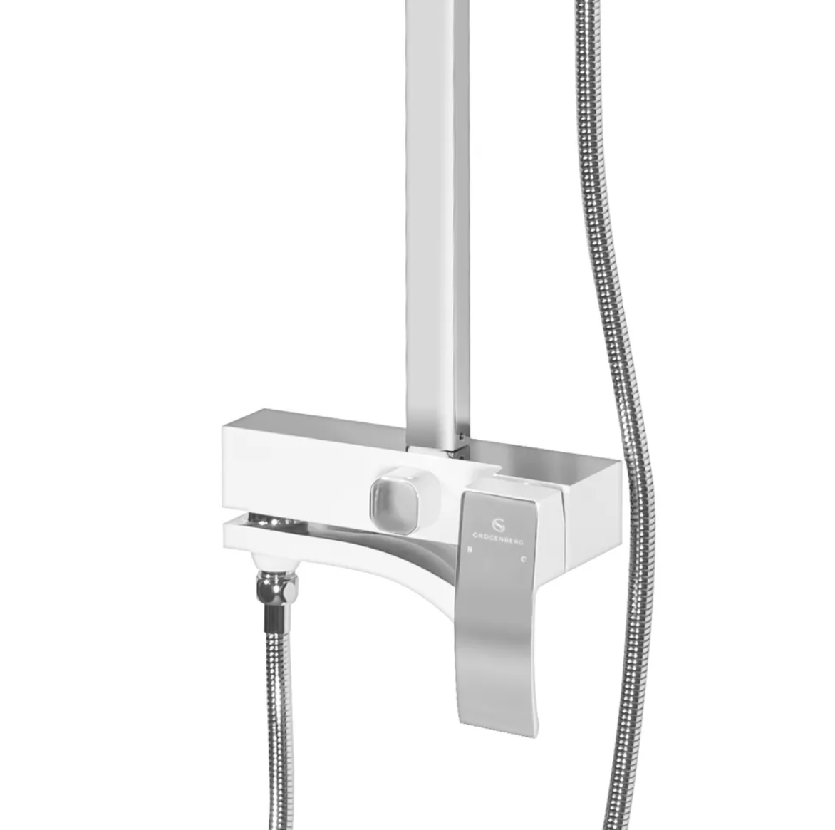 Приобрести grocenberg душевая система, белая\хром gb7007-1wc
