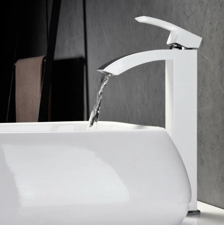 Приобрести grocenberg смеситель для раковины, высокий, белый\хром gb3007wc