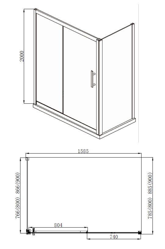 Приобрести aquanet душевое ограждение delta npe1131 1600х800, прозрачное стекло