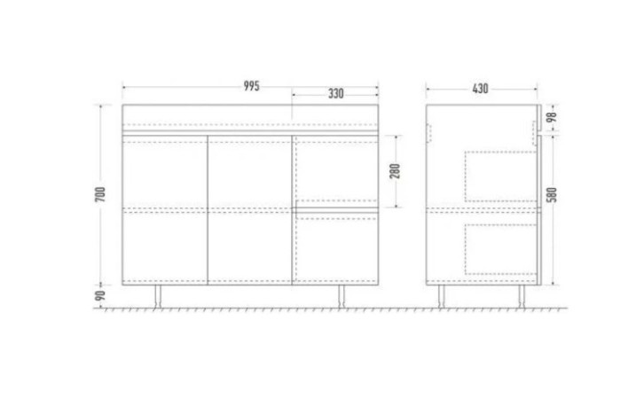 Приобрести mirsant тумба напольная next 100 см с раковиной more ут000086060