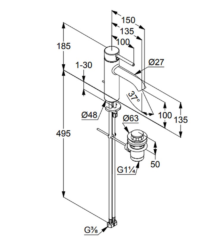 Приобрести kludi bozz смеситель для умывальника, арт. 382800576