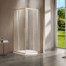Vincea Душевое ограждение Garda 80х90 см, прозрачное, золото VSS-1G8090CLG