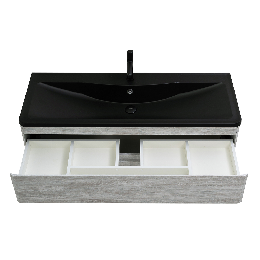 Приобрести belbagno тумба с раковиной albano 120 см, подвесная rovere vintage bianco, чёрная раковина