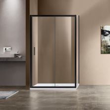 Vincea Душевое ограждение Garda 100х120 см, прозрачное, черное VSR-1G1012CLB