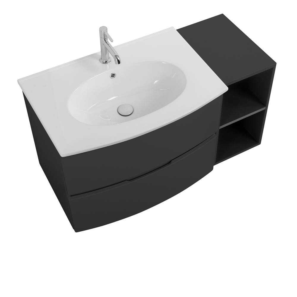 Приобрести cezares тумба подвесная с раковиной elettra 104 см grafite, графит 55522