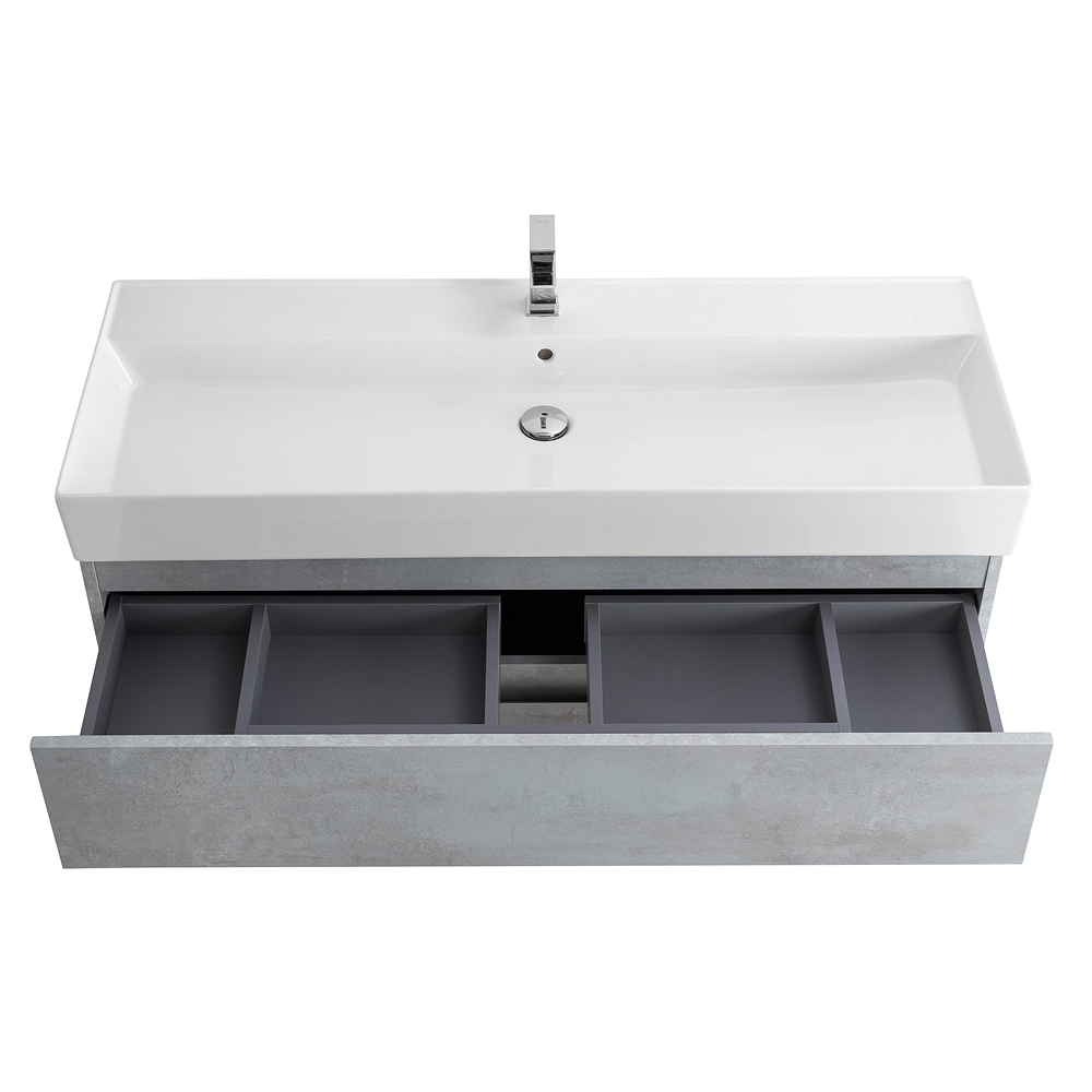 Приобрести cezares тумба подвесная с раковиной molveno 46 120 см beton, бетон molveno 46-120-2c-so-bet