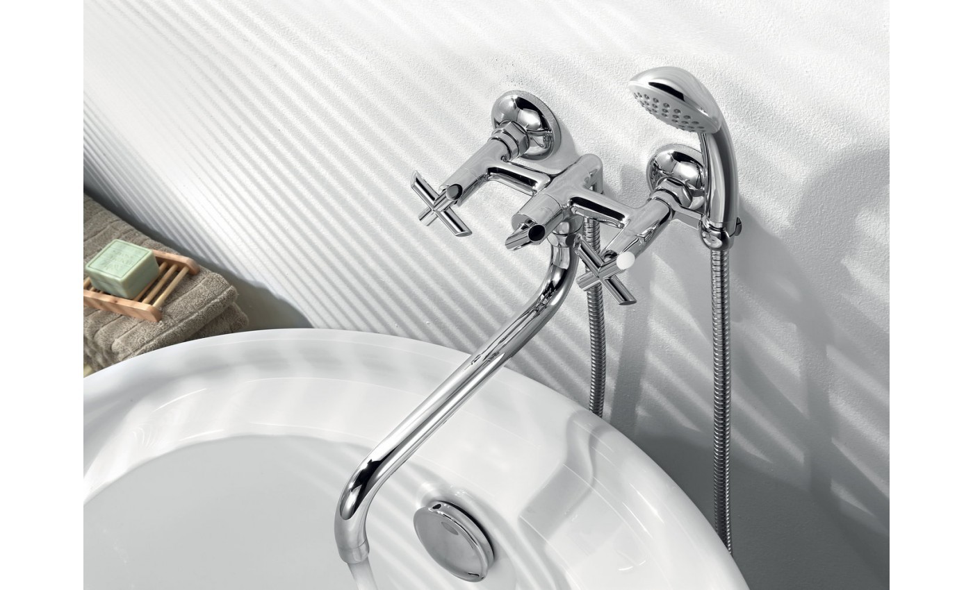 Приобрести lemark смеситель для ванны practica, двухвентильный, хром lm7551c