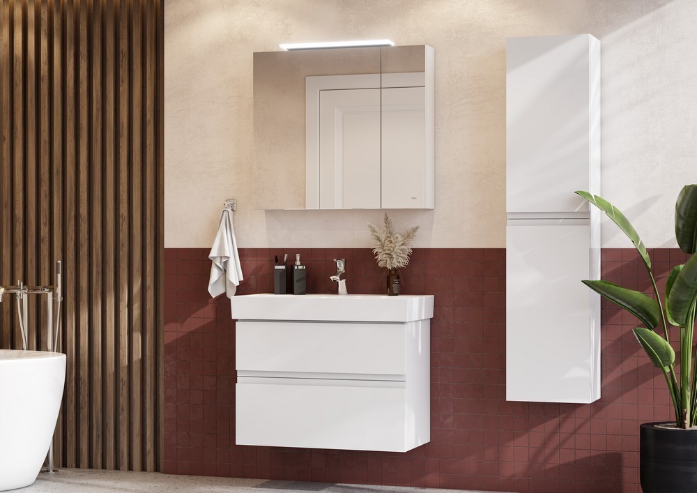 Приобрести тумба подвесная roca oleta с раковиной 80 см, белый матовый