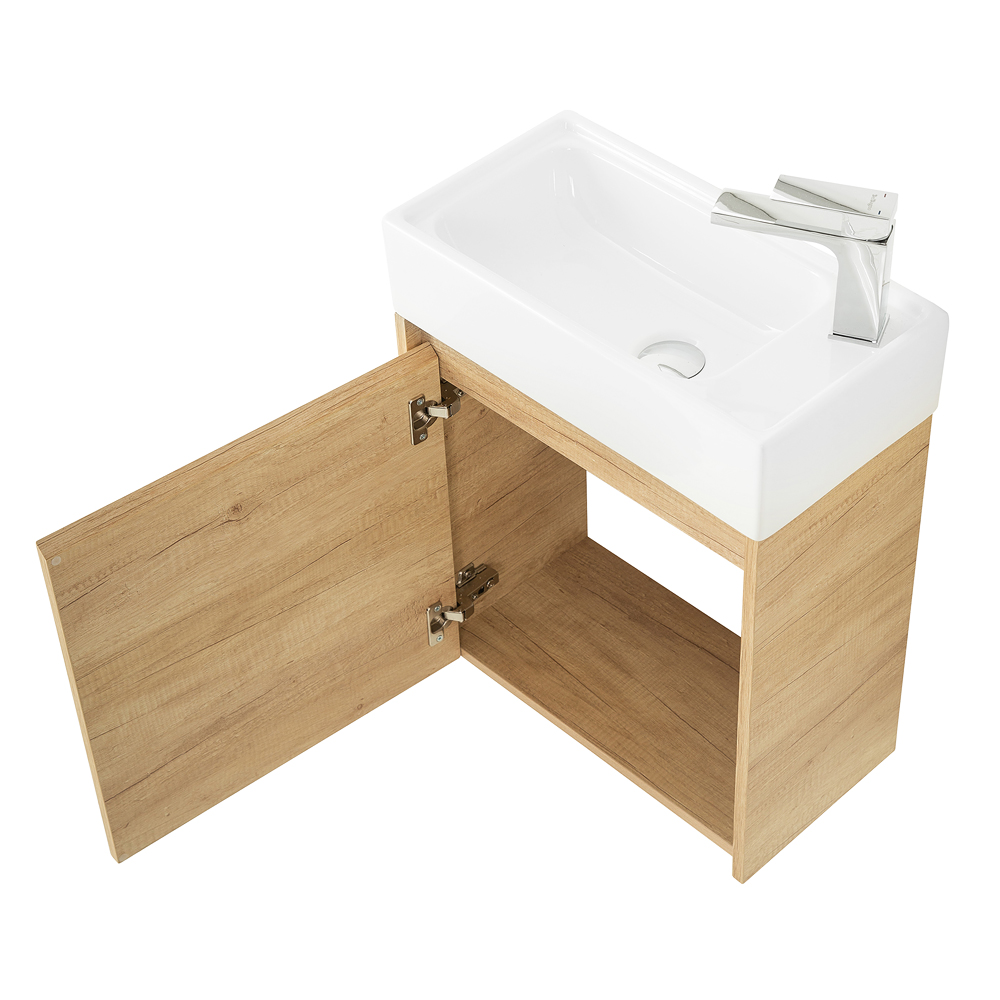 Приобрести belbagno тумба с раковиной kraft mini 50 см, подвесная rovere nebrasca nature левосторонняя, белая раковина