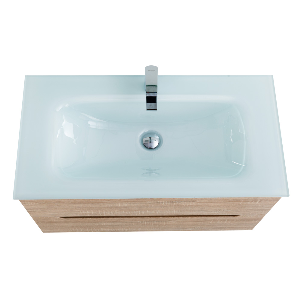 Приобрести belbagno тумба с раковиной etna 100 см, подвесная rovere bianco, стеклянная раковина