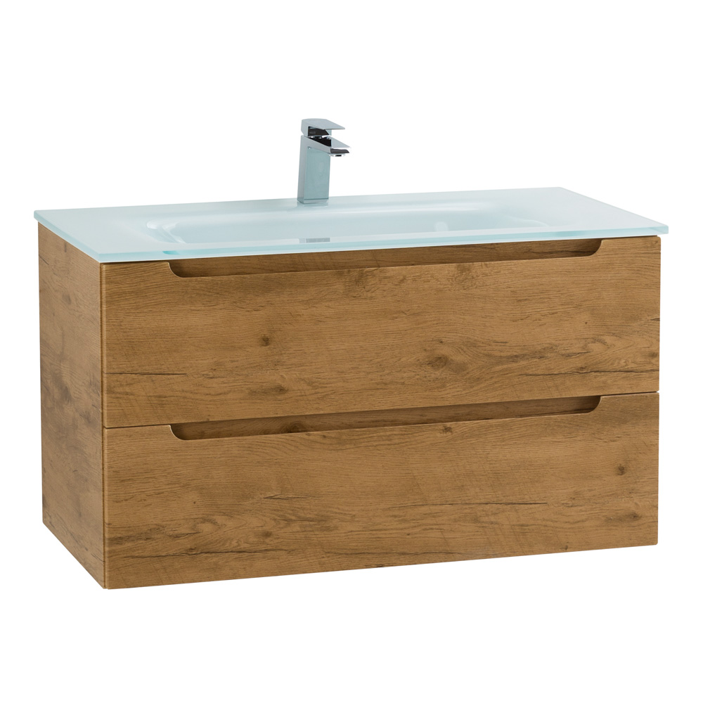 Приобрести belbagno тумба с раковиной etna 100 см, подвесная rovere nature, стеклянная раковина