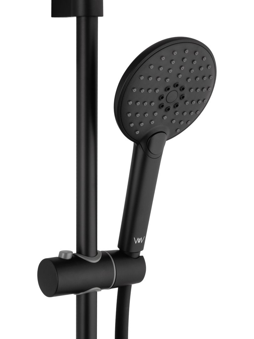 Приобрести смеситель для ванны с душевым гарнитуром wonzon & woghand alfa, черный матовый (ww-ae3201-mb)