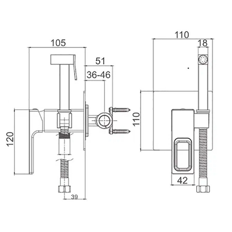Приобрести gappo смеситель с гигиеническим душем g7217-9, оружейная сталь 41972