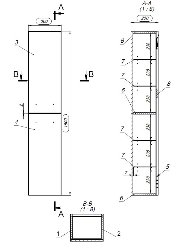 Приобрести пенал подвесной cersanit lara 30 см, универсальный, орех