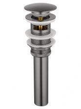Донный клапан для раковины с переливом 1 1/4 WONZON & WOGHAND, Темный графит (WW-88SS03-BGM)