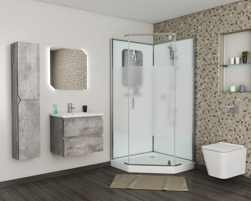 Приобрести grossman душевая кабина classic 90х90 см, пентагональная, хром\ матовое gr171d