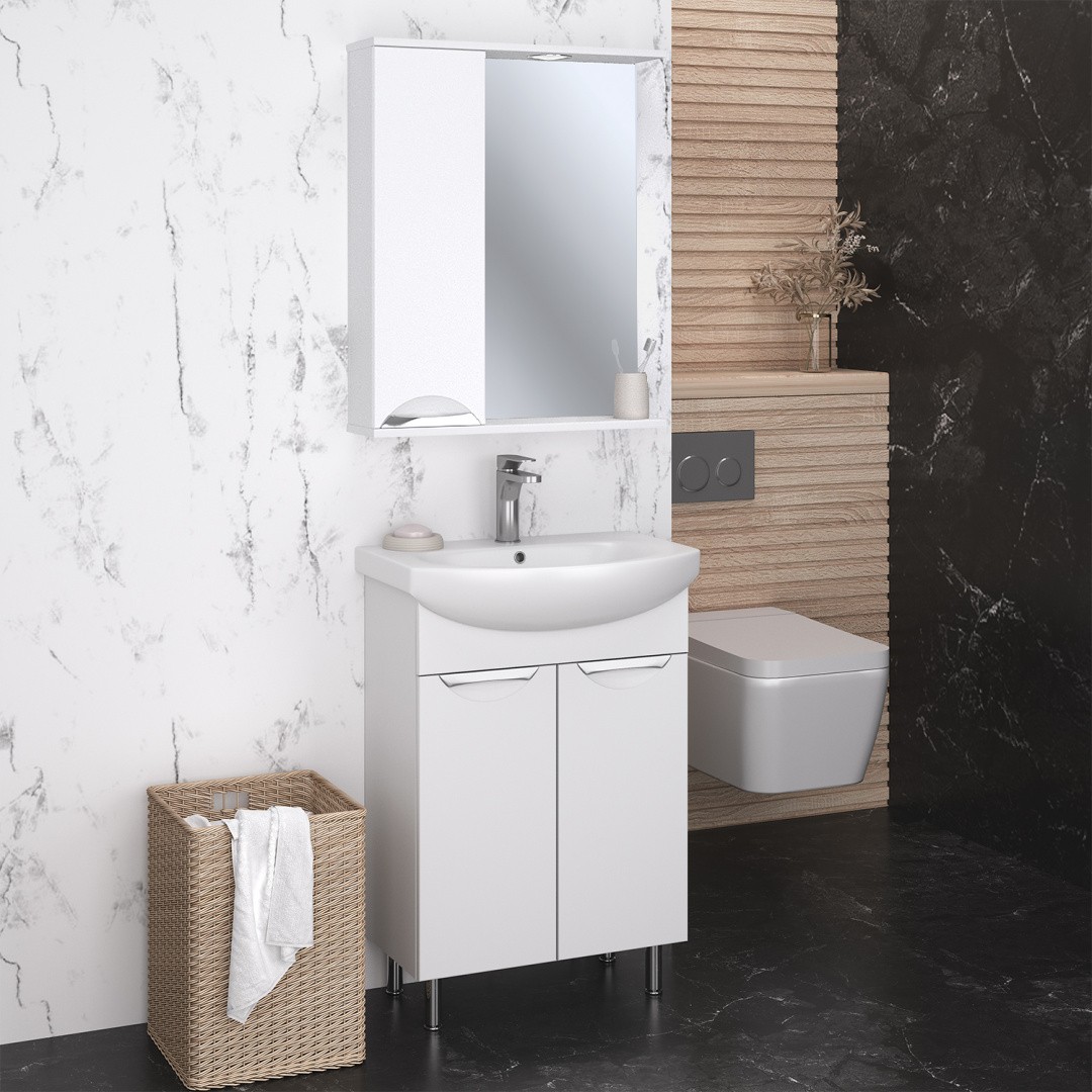 Приобрести aqua de marco зеркало-шкаф eleganse 60 см, левое, белый\хром 1060cele/l