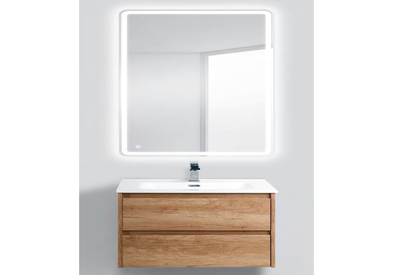 Приобрести тумба подвесная с раковиной belbagno kraft-1000-2c-so-rnn 100 см, rovere nebrasca nature