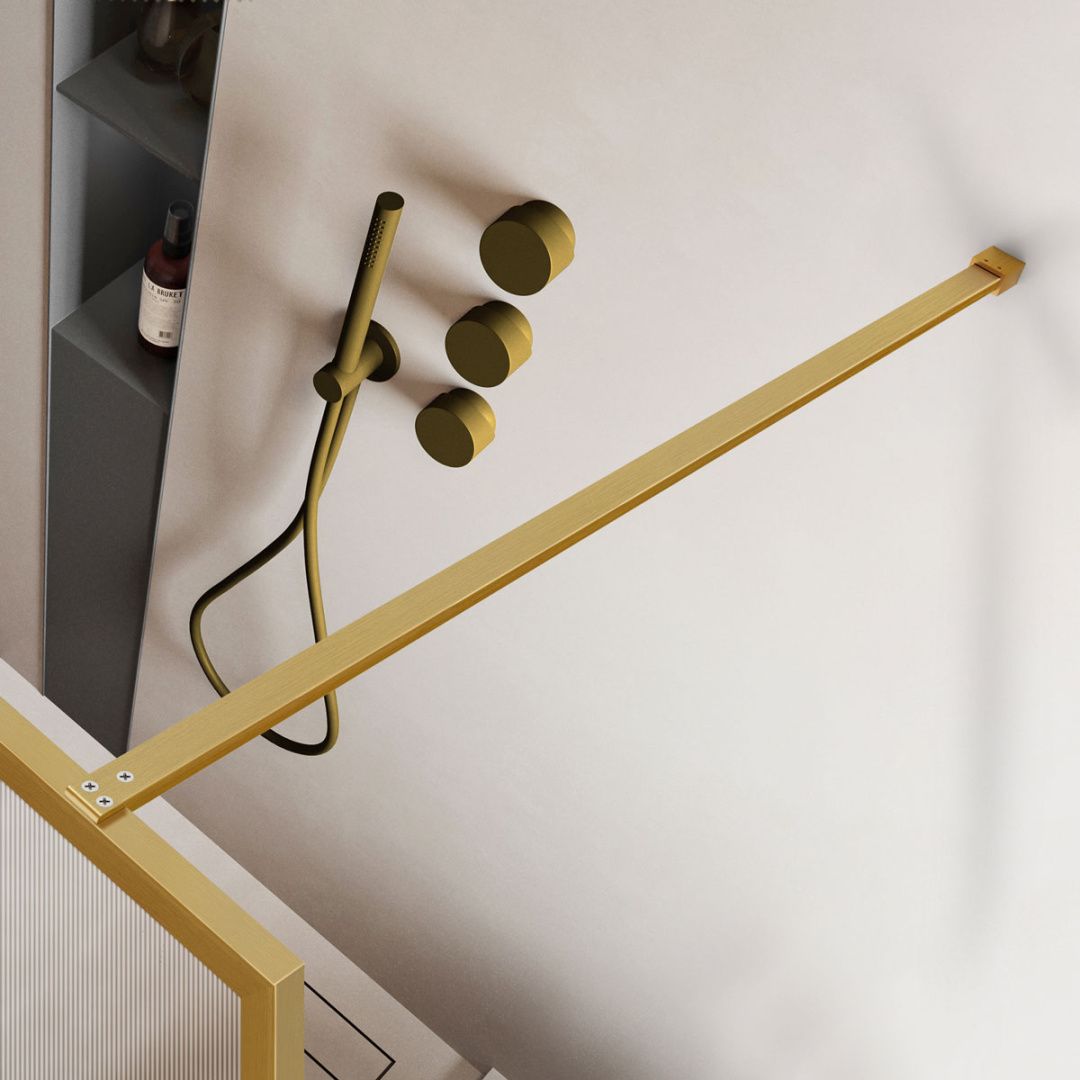 Приобрести vincea душевая перегородка walk-in 120 см, рифленое, брашированное золото vsw-1hp120flbg