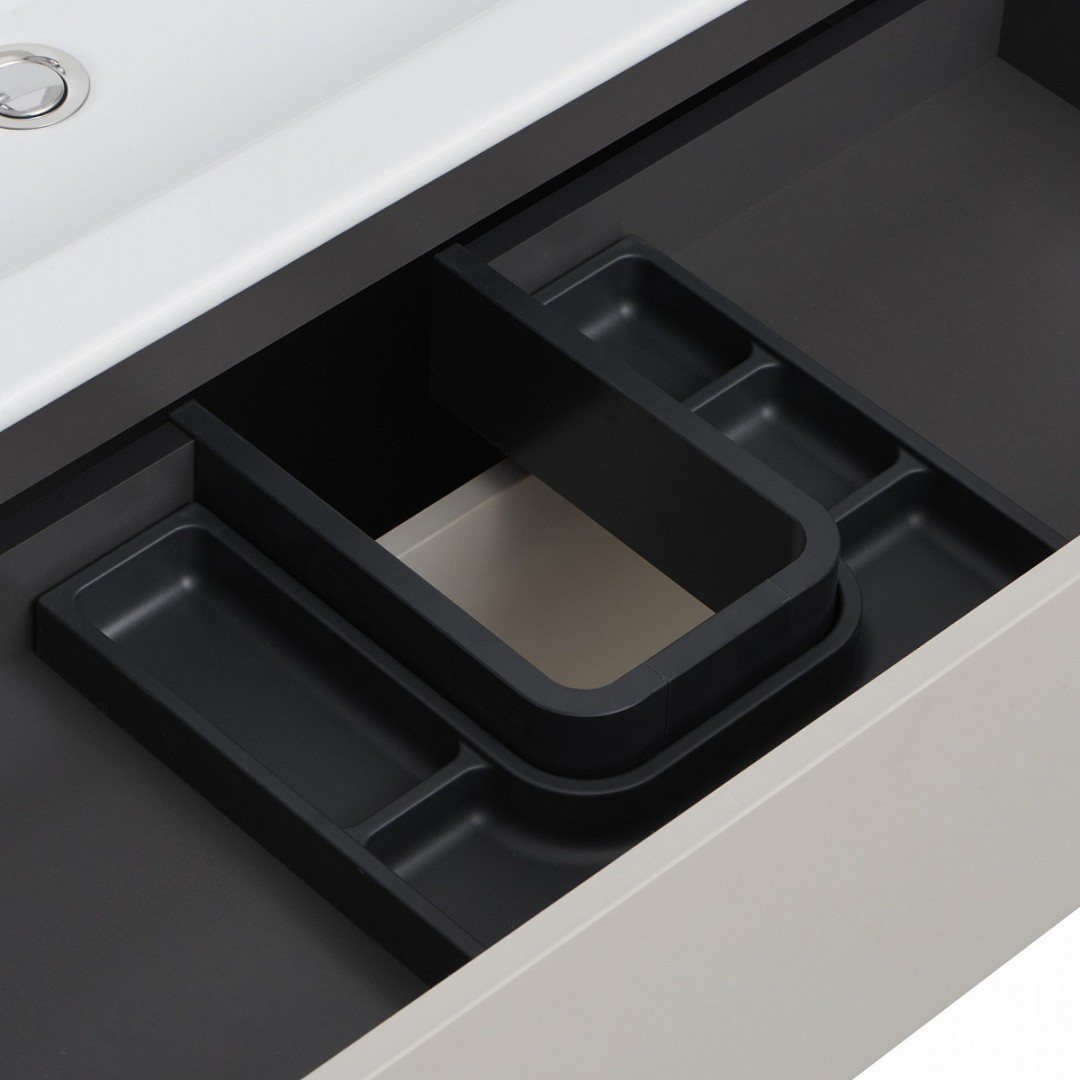 Приобрести тумба подвесная с раковиной акватон сохо 75 см, слэйт \ галька серая