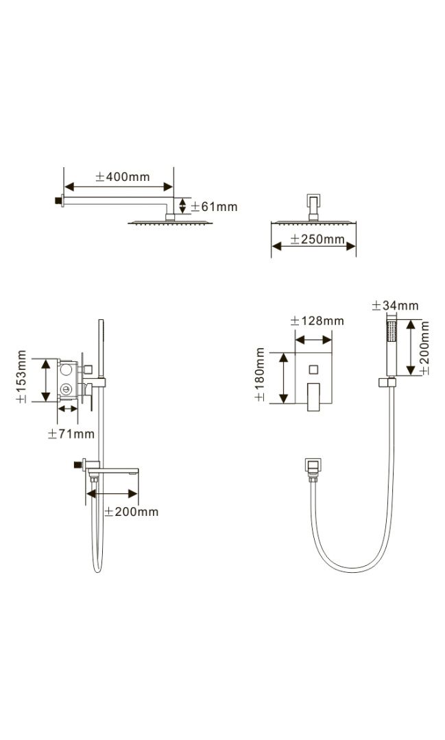 Приобрести hayzburg встраиваемая душевая система, кофеин hb-1001ca