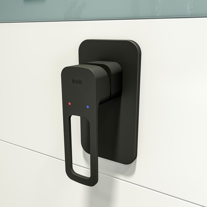 Приобрести iddis смеситель для душа slide скрытого монтажа 80х153,5мм, черный матовый slibl00i66