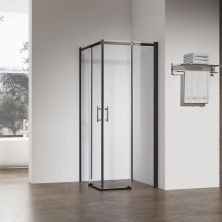 Veconi Душевое ограждение Rovigo 80х80 см, черное , прозрачное RV50B-8080-01-C8