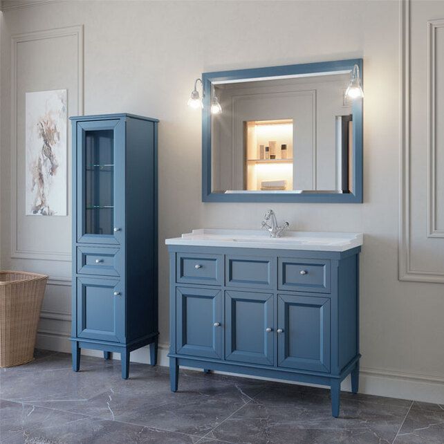 Приобрести caprigo тумба с раковиной jardin 100 см, голубая, эмаль