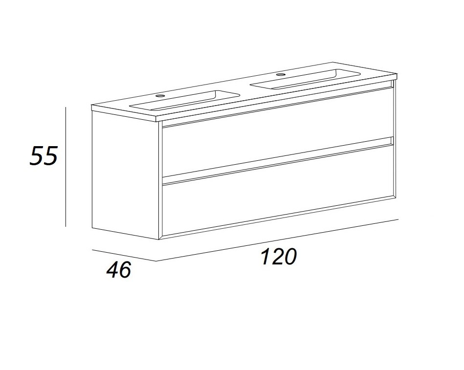 Приобрести cezares тумба подвесная с раковиной glass 120х57см, белый