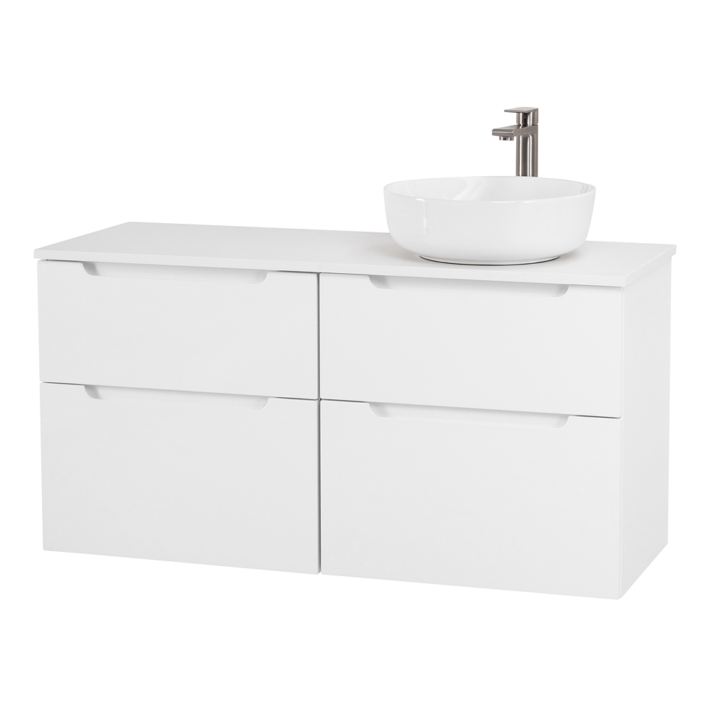 Приобрести belbagno тумба со столешницей etna-h60 120 см, подвесная bianco lucido, раковина справа