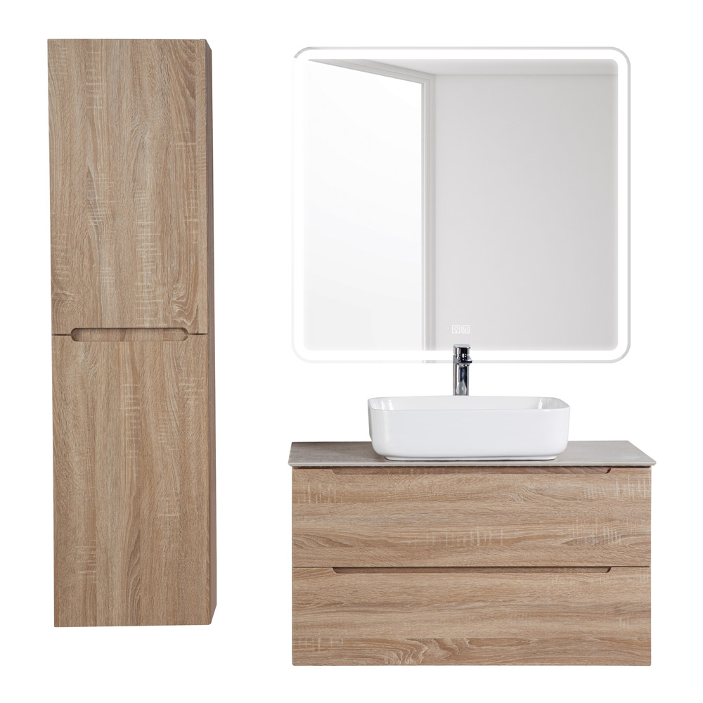 Приобрести belbagno тумба со столешницей etna 100 см, подвесная rovere bianco