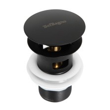 BelBagno Донный клапан Click Clack с переливом, черный BB-SAT-NERO