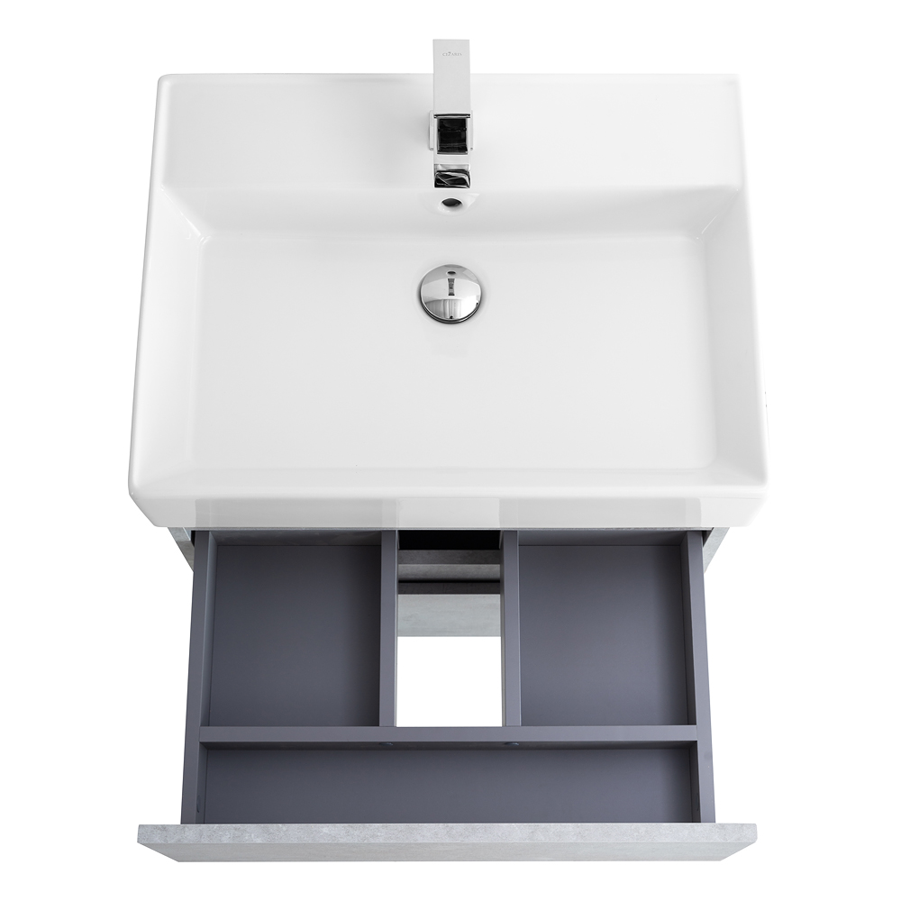 Приобрести cezares тумба подвесная с раковиной molveno 46 60 см beton, бетон molveno 46-60-2c-so-bet