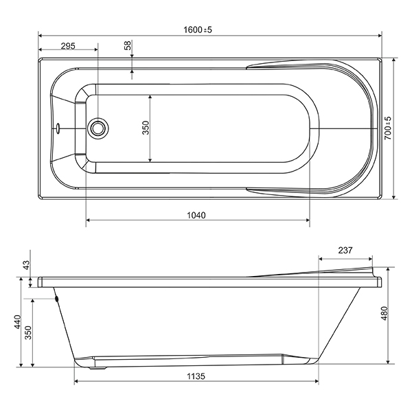 Приобрести mirsant ванна акриловая гагра 160*70 см, белая, ут000068392