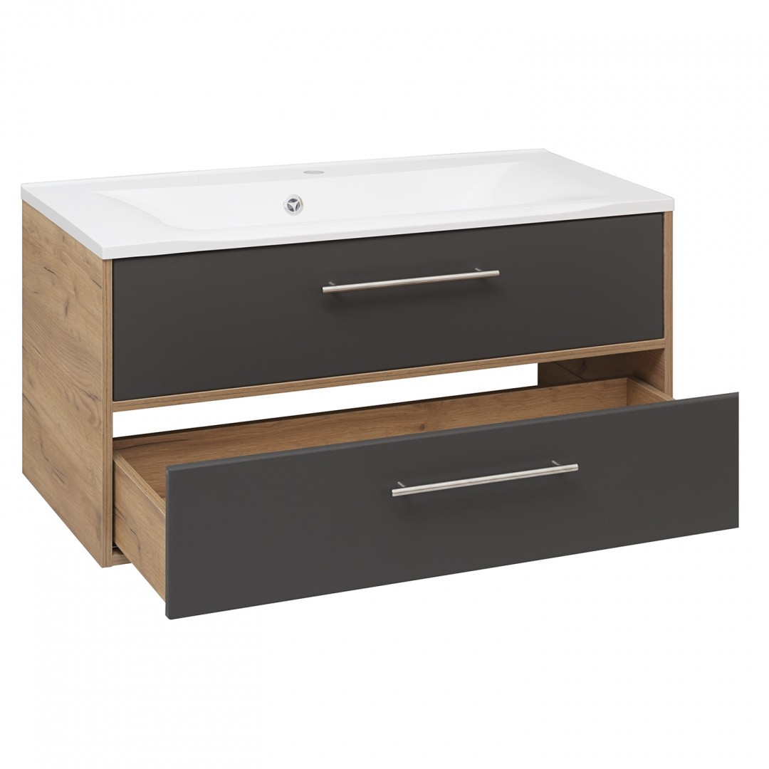 Приобрести aqua de marco тумба подвесная с раковиной melbourne 100 cм. дуб-серый