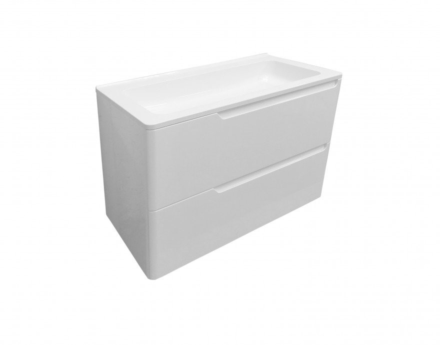 Приобрести estet тумба подвесная с раковиной kare luxe 80 см (2 ящика), белая фр-00005715