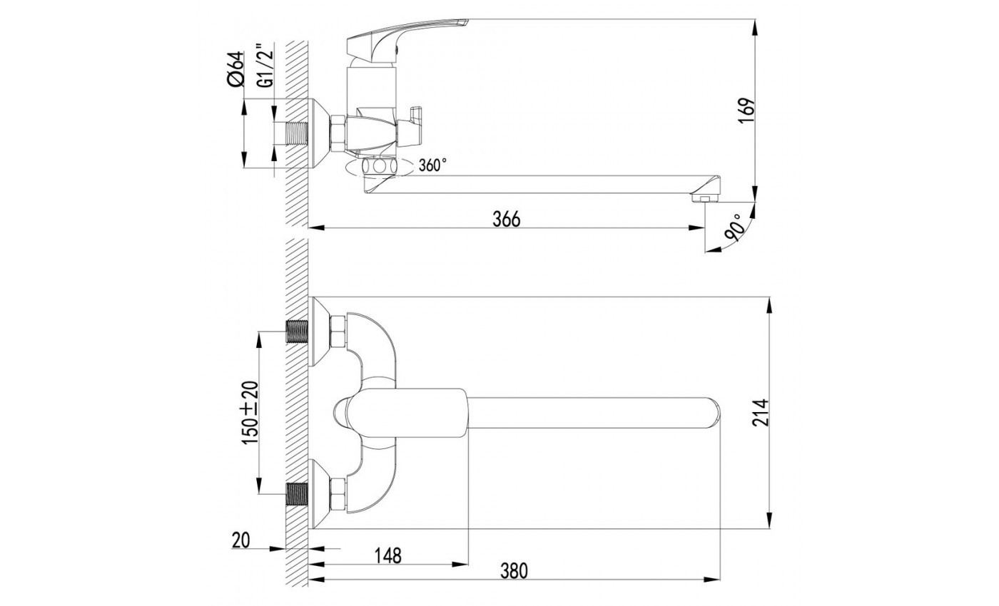 Приобрести lemark смеситель для ванны plus shape, хром lm1751c