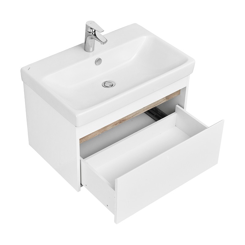 Приобрести тумба подвесная с раковиной марти 70 белый/дуб 