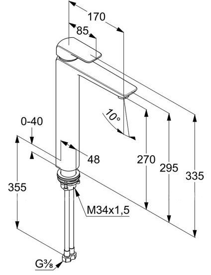 Приобрести kludi смеситель для раковины ameo, высокий 335мм, хром 412980575