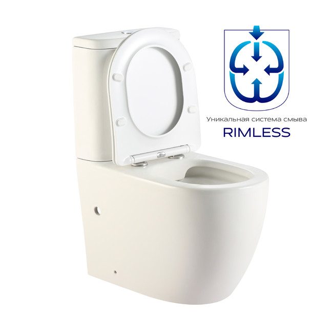 Приобрести briz унитаз компакт bianco безободковый, сиденье дюропласт с микролифтом, белый