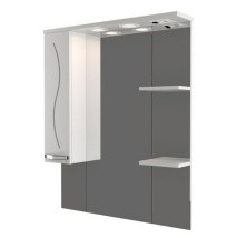 Mirsant Зеркало шкаф Сандра 80 см, с подсветкой, белый, левый УТ000046036