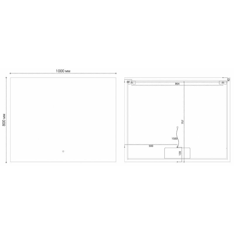 Приобрести grossman зеркало с подсветкой pragma норма black 100х80 см, с подогревом, черное 18100802