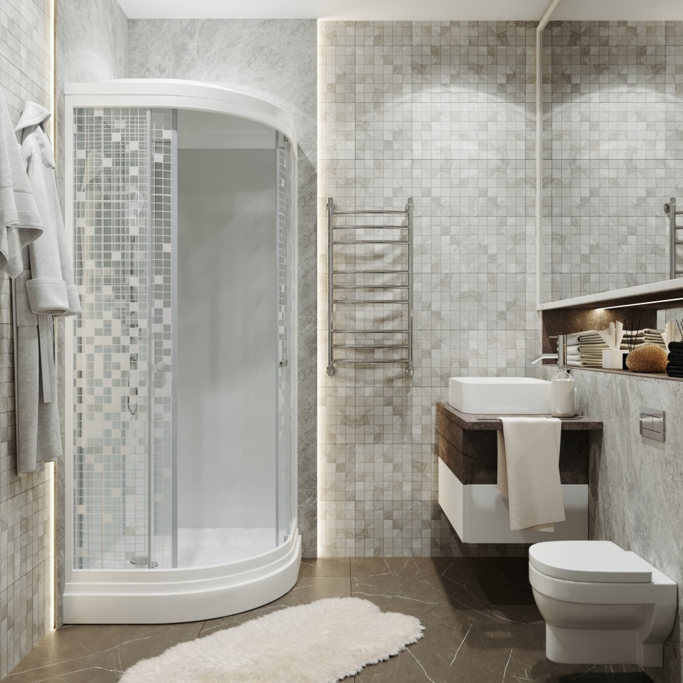 Приобрести тритон душевая кабина стандарт а, мозаика дн4 100х100 см, белая с узором щ0000030290