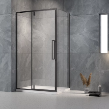 Veconi Душевое ограждение Rovigo 100х110 см, черное, прозрачное RV034B-110100-01-C7