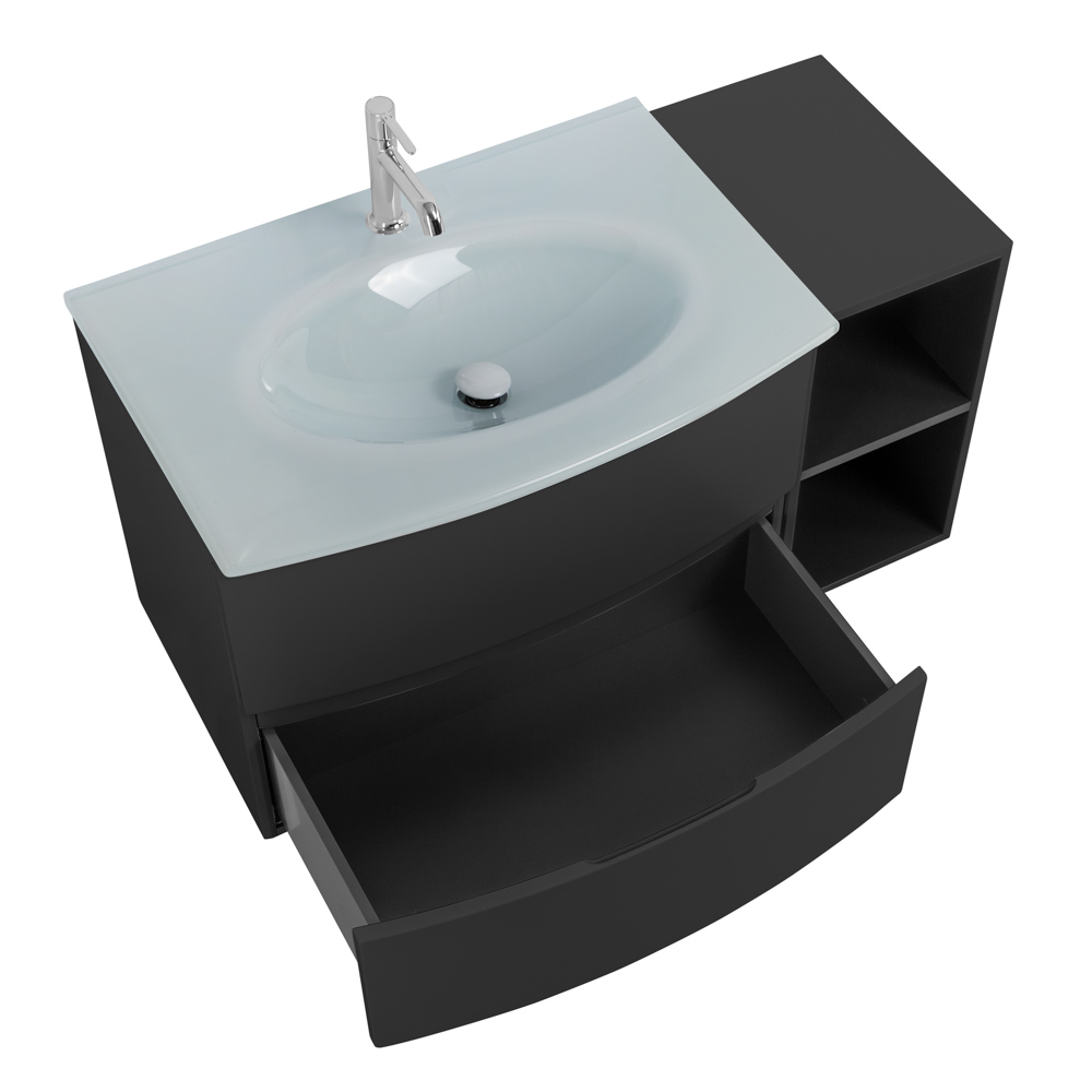 Приобрести cezares тумба подвесная с раковиной elettra 104 см grafite, стекло, графит 55522