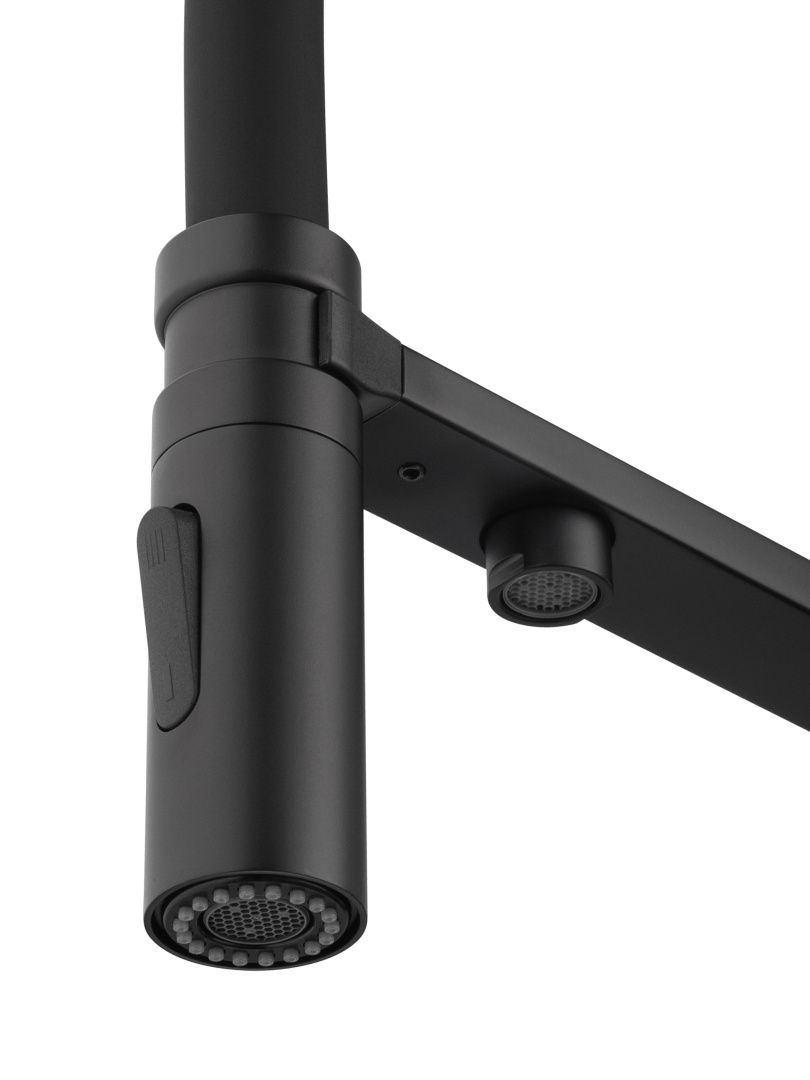 Приобрести смеситель для кухни с гибким изливом и подключением фильтра wonzon & woghand, черный матовый (ww-88458009-mb)