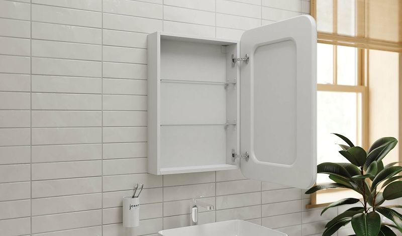 Приобрести jorno зеркало шкаф bosko 50 см, с подсветкой, часы, белое